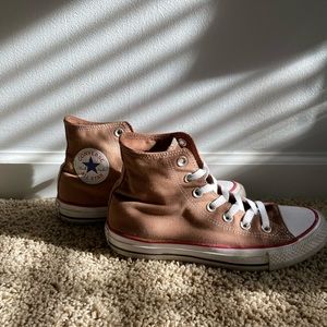 tan converse high tops size 7